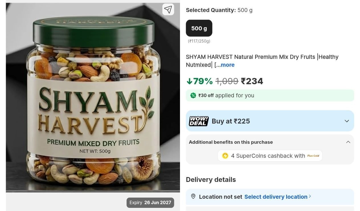 Loottt Fastttloot Mixed Dry Fruits 500g 234pr