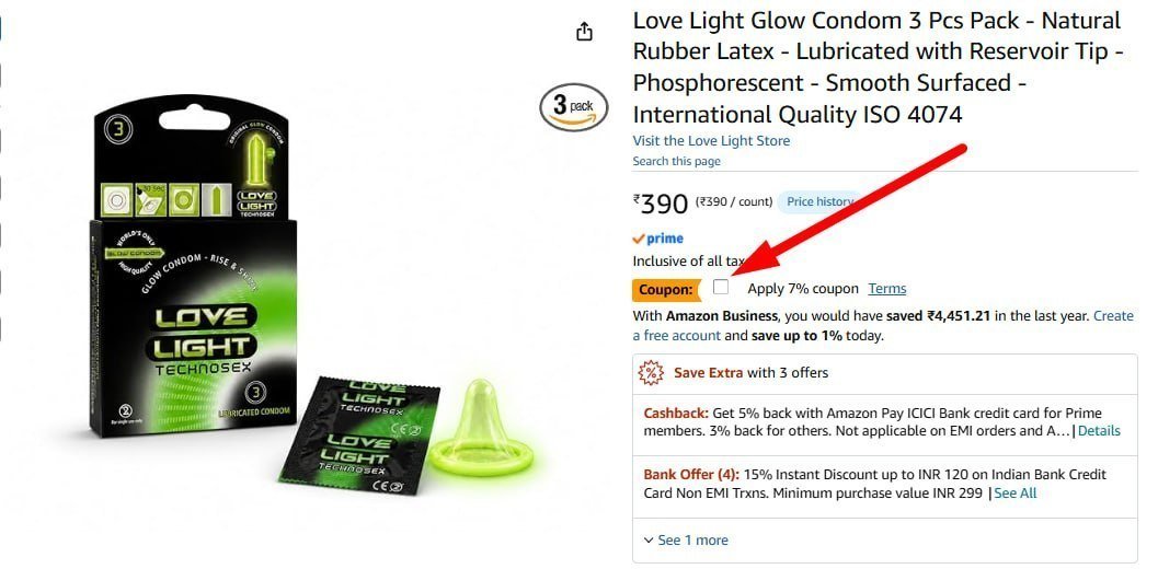 Love Light Glow Condom 3 Pcs Pack 362 7