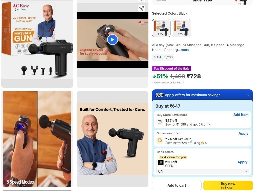 Lowest Ageasy Massage Gun 728