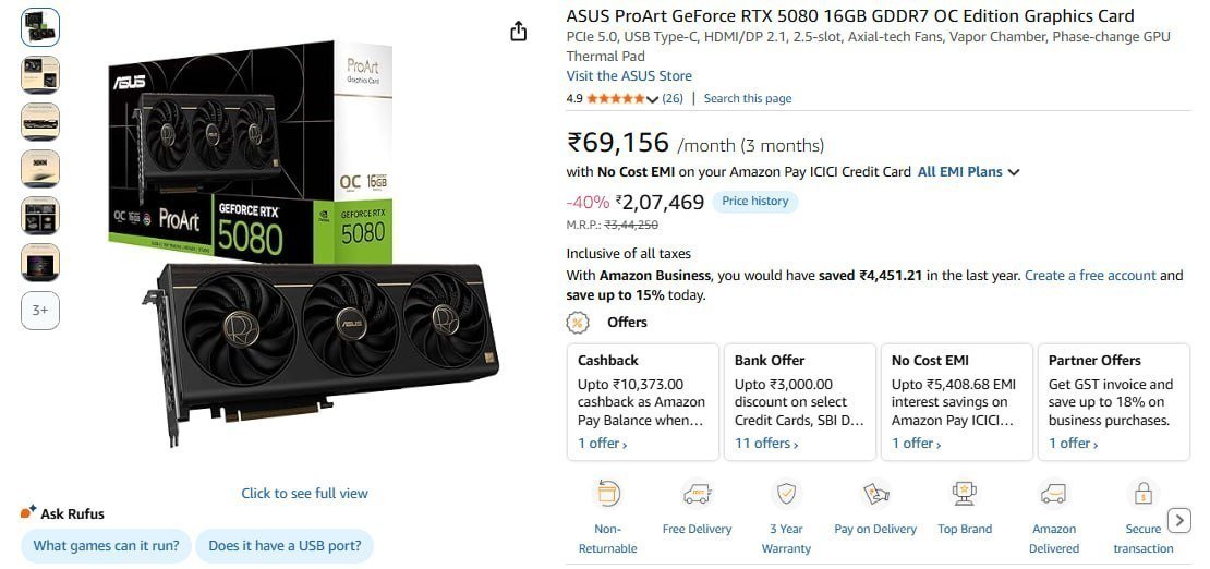Lowest Asus Proart Geforce Rtx 5080 16gb 2 07