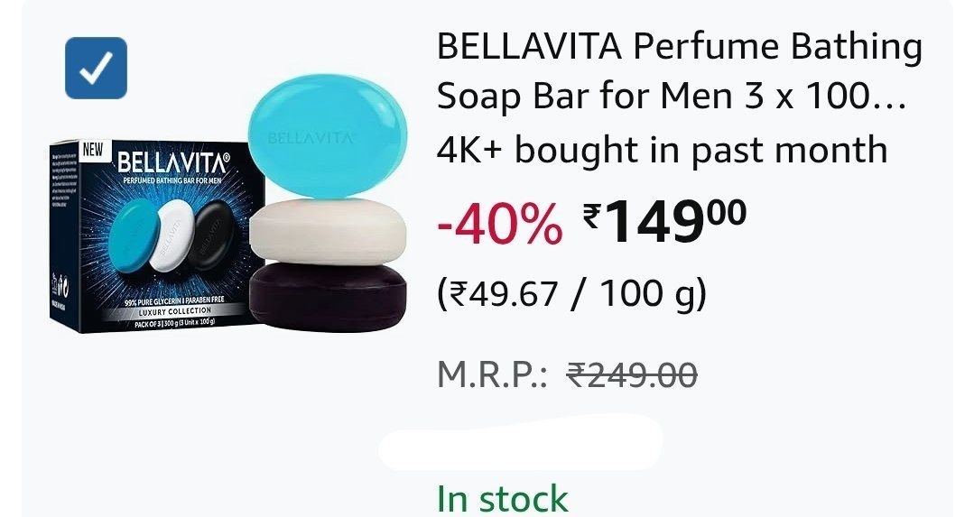 Lowest Bellavita Perfume Bathing Soap Bar (pa