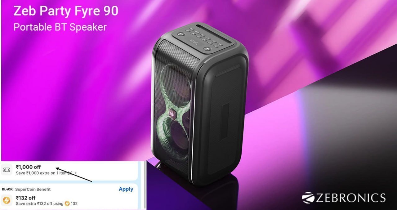 Lowest Zebronics 60w Party Trolley Speaker Wi
