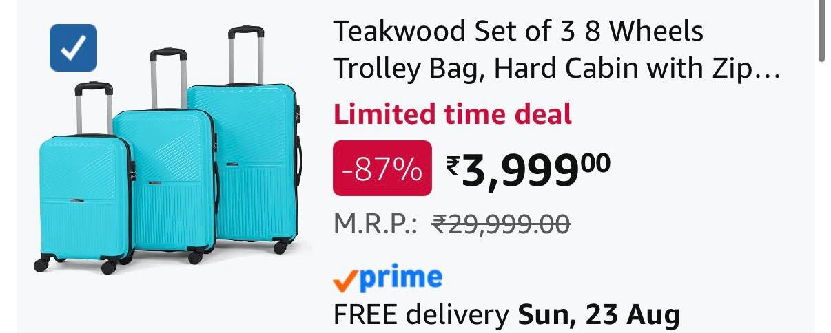 Luggage (set Of 3) 3999 Many Colour Options A