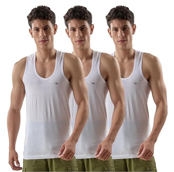 Lux Venus Vest For Men White 100 Cotton Pack 
