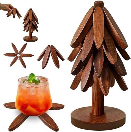 Lyrovo Wooden Trivets For Hot Dishes Tree Sha