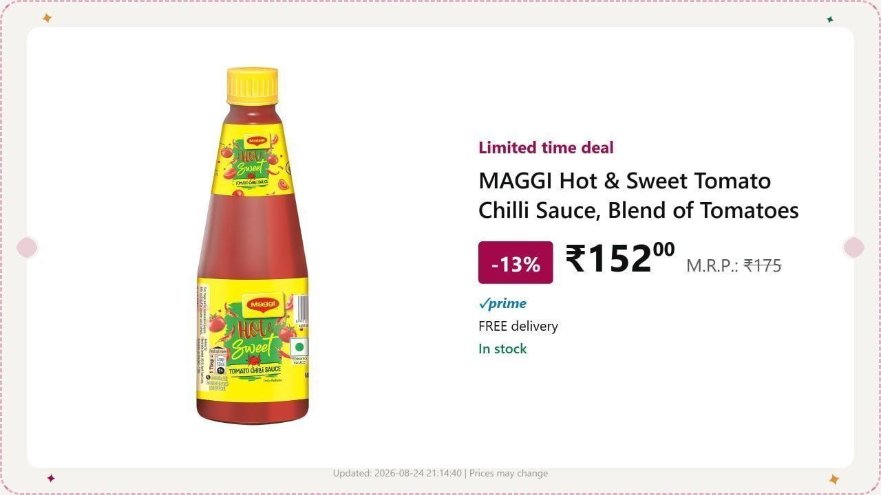 Maggi Hot Sweet Tomato Chilli Sauce 1kg 152