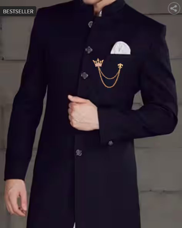 Mahi Rose Gold-plated Crown Dual Chain Brooch