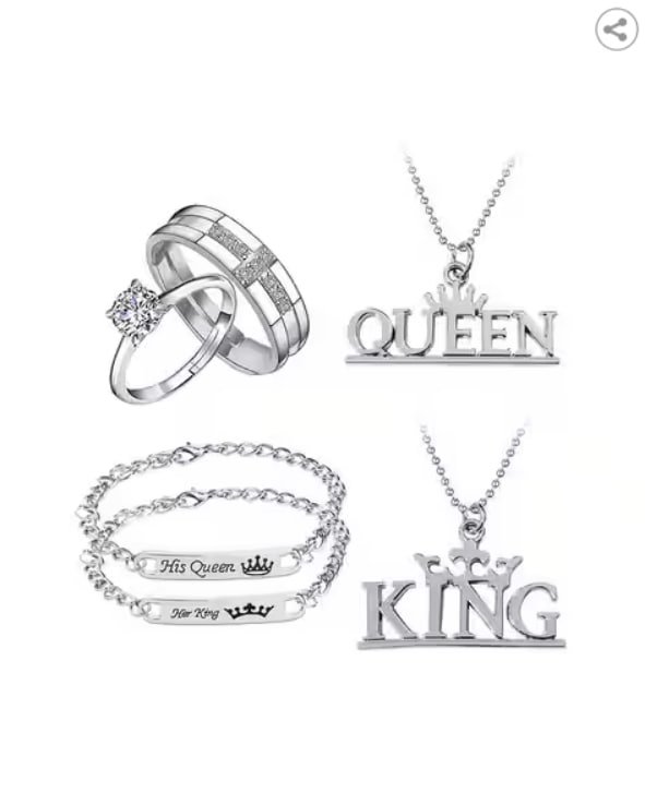 Mahi Valentine Gift King-queen Pendants Bracelets 