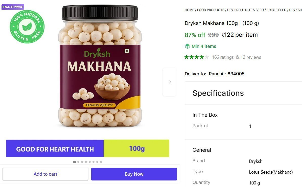 Makhana 100g 122 Min Buy - 4