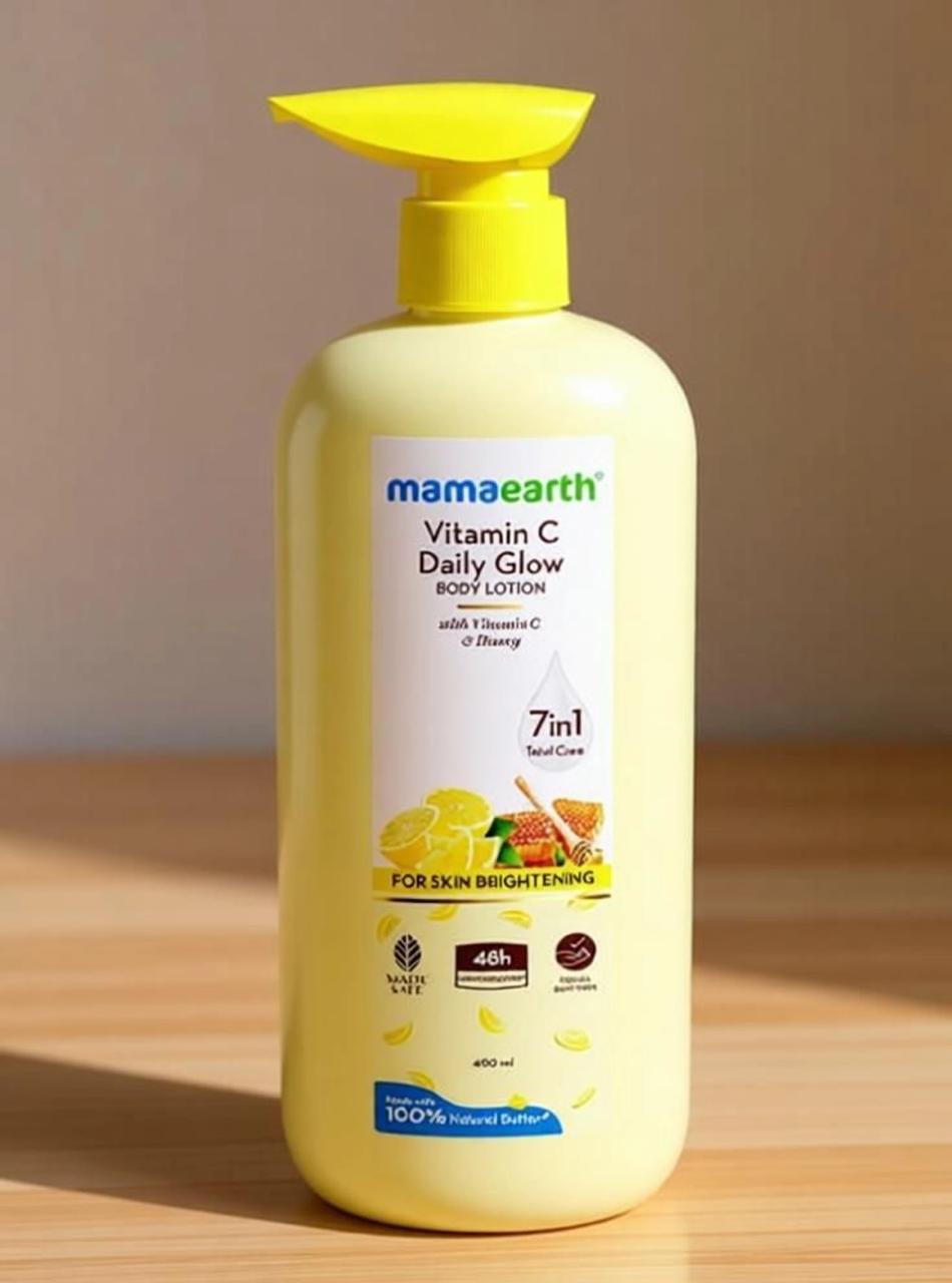 Mamaearth Daily Glow Body Lotion For Skin Brightening With Vitamin C Honey