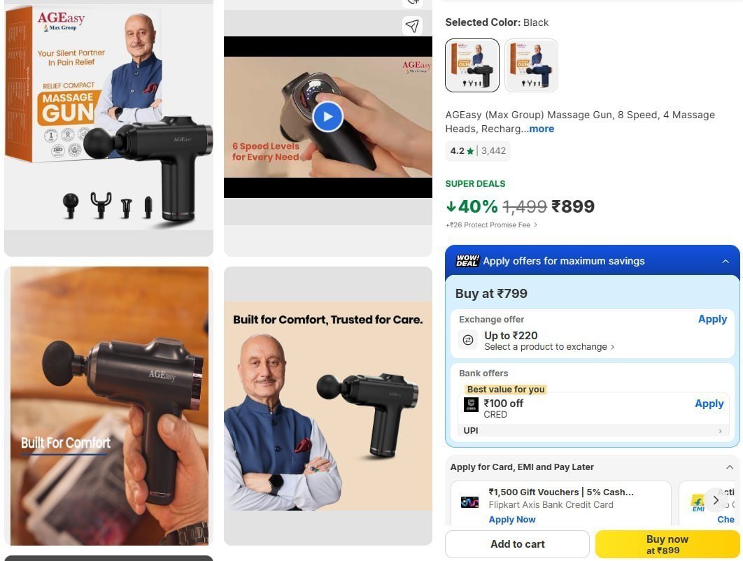 Massage Gun 8 Speed 4 Massage Head 899