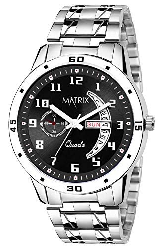 Matrix Analog Day Date Functioning Black Dial