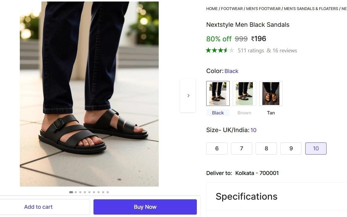 Men Black Sandals 196