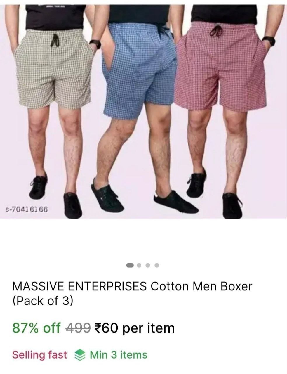 Men Boxer(pack Of 3) - 60