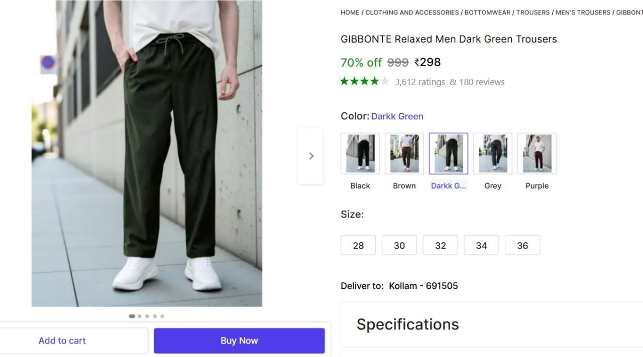 Men Dark Green Trousers 298