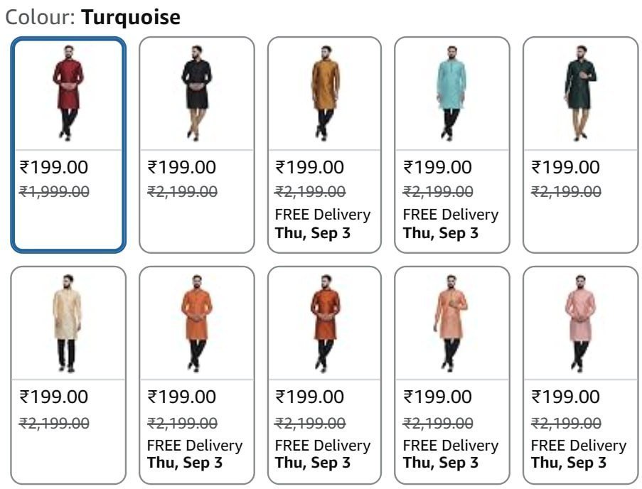 Men Ethnic Jacquard Kurta 199 All Colours