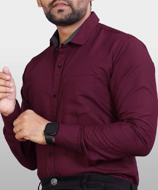 Men Regular Fit Solid Spread Collar Casual Sh