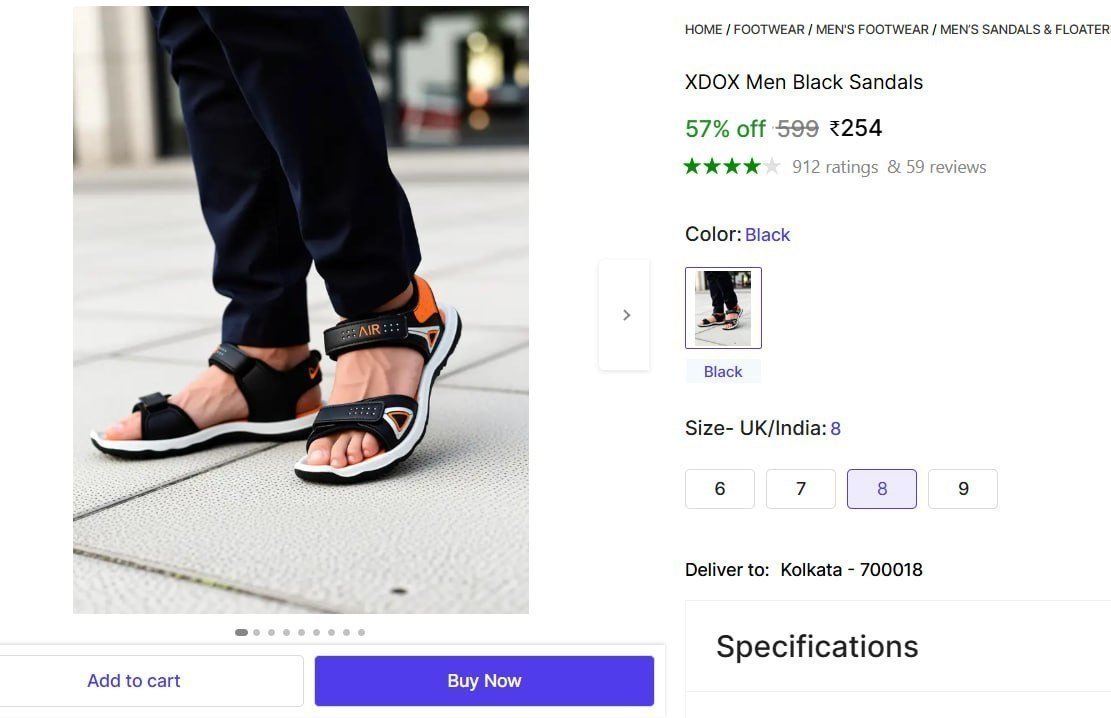 Men S Black Sandals 254