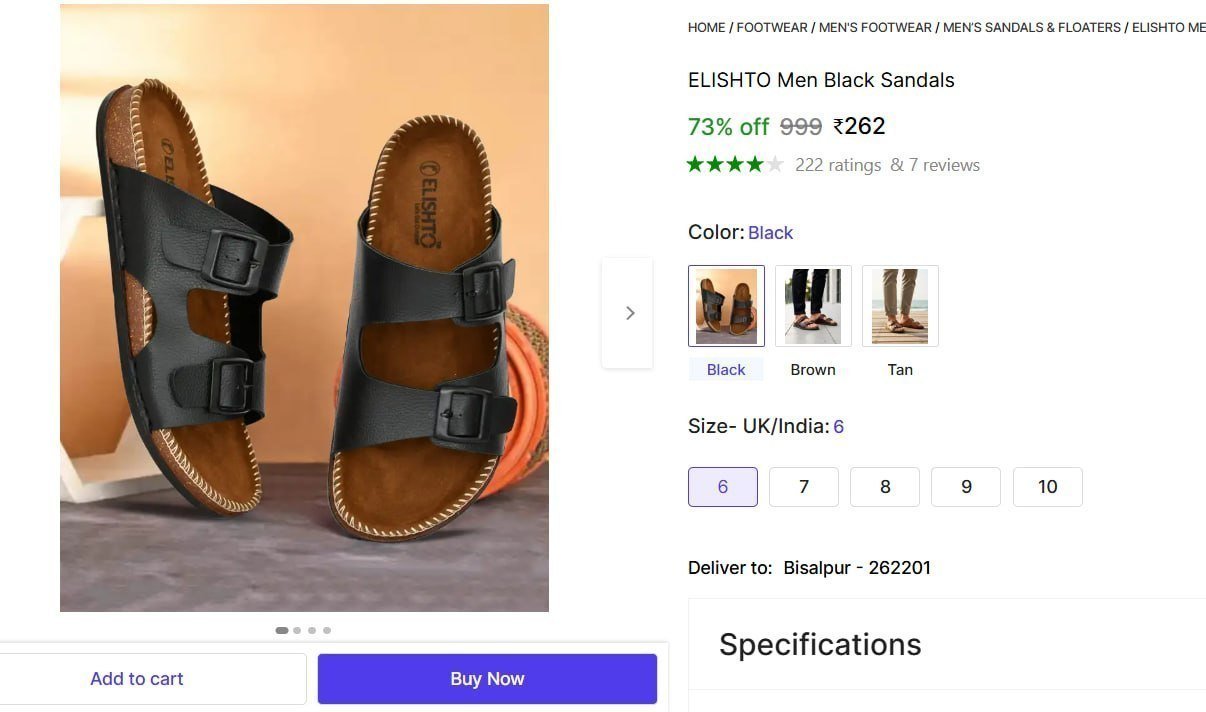 Men S Black Sandals 262