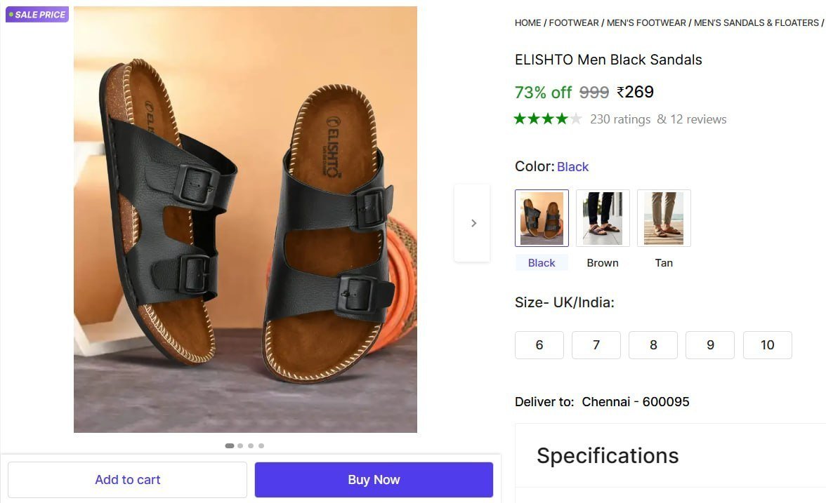 Men S Black Sandals 269