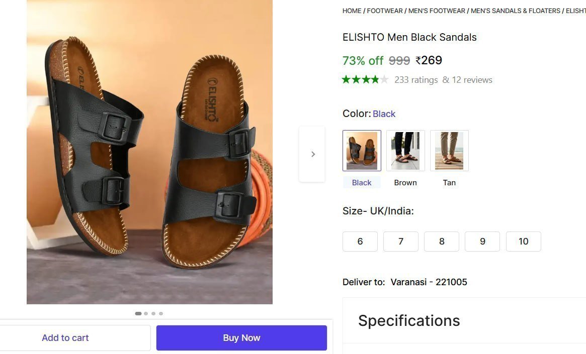 Men S Black Sandals 269more Deals