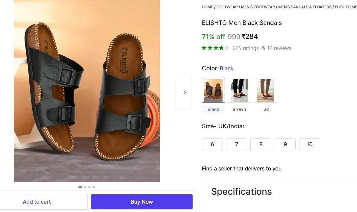 Men S Black Sandals 284