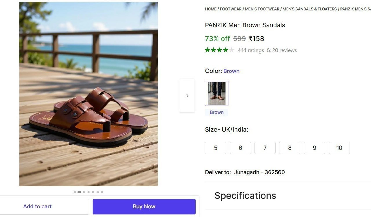 Men S Brown Sandals 158