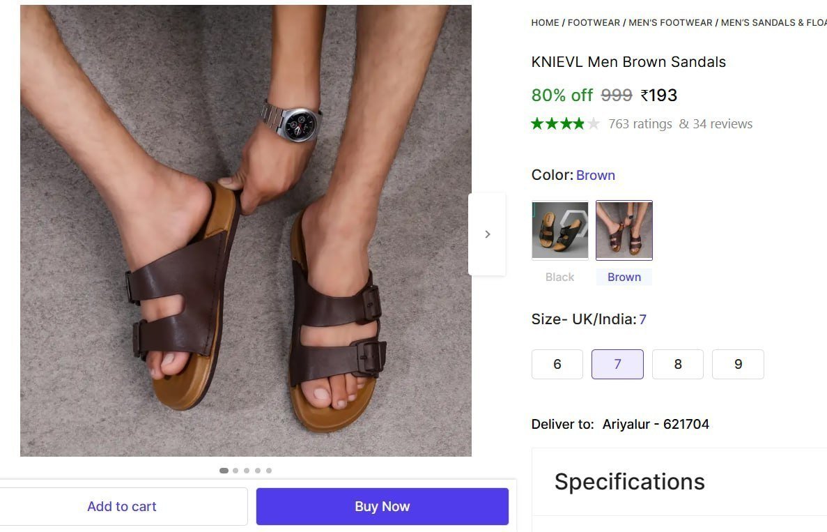 Men S Brown Sandals 193