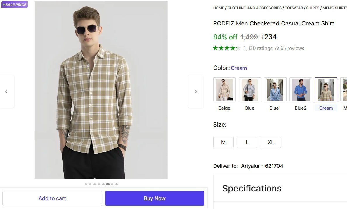 Men S Checkered Casual Cream Shirt 234