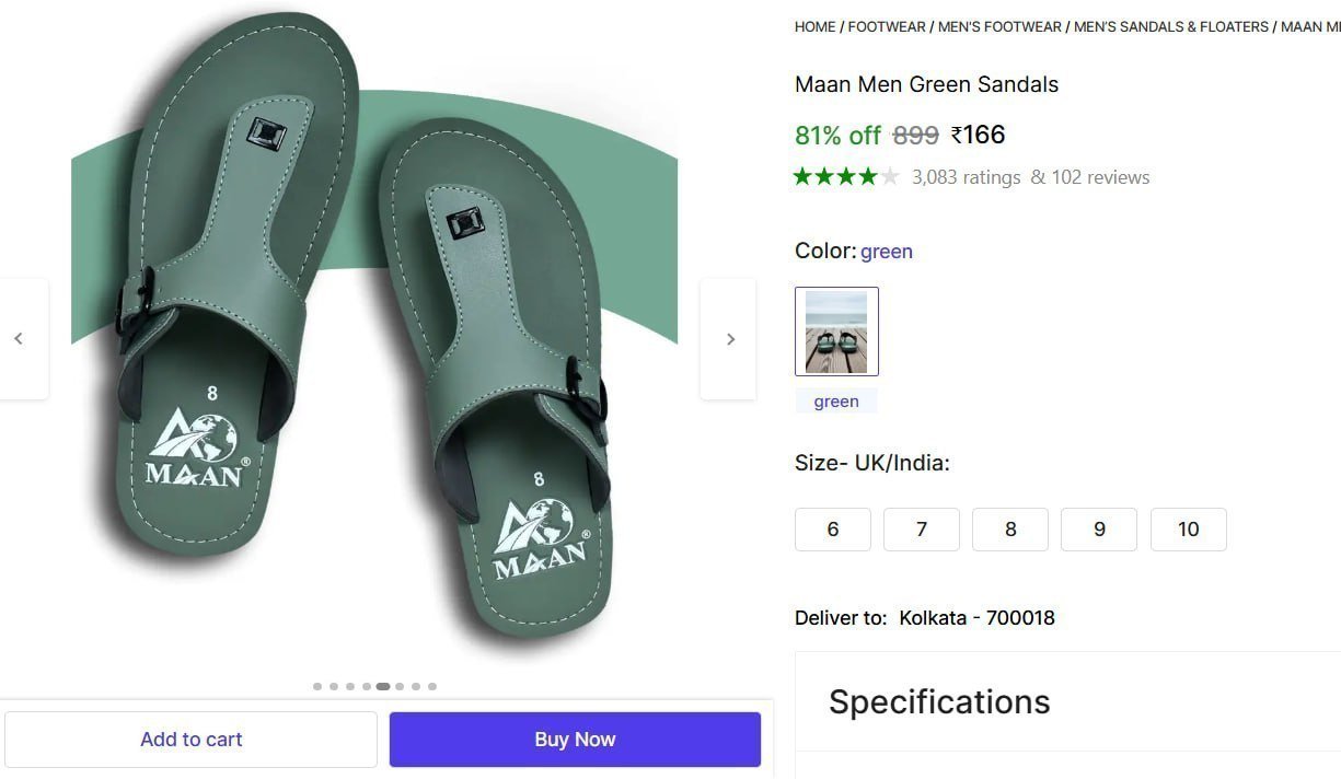 Men S Green Sandals 166