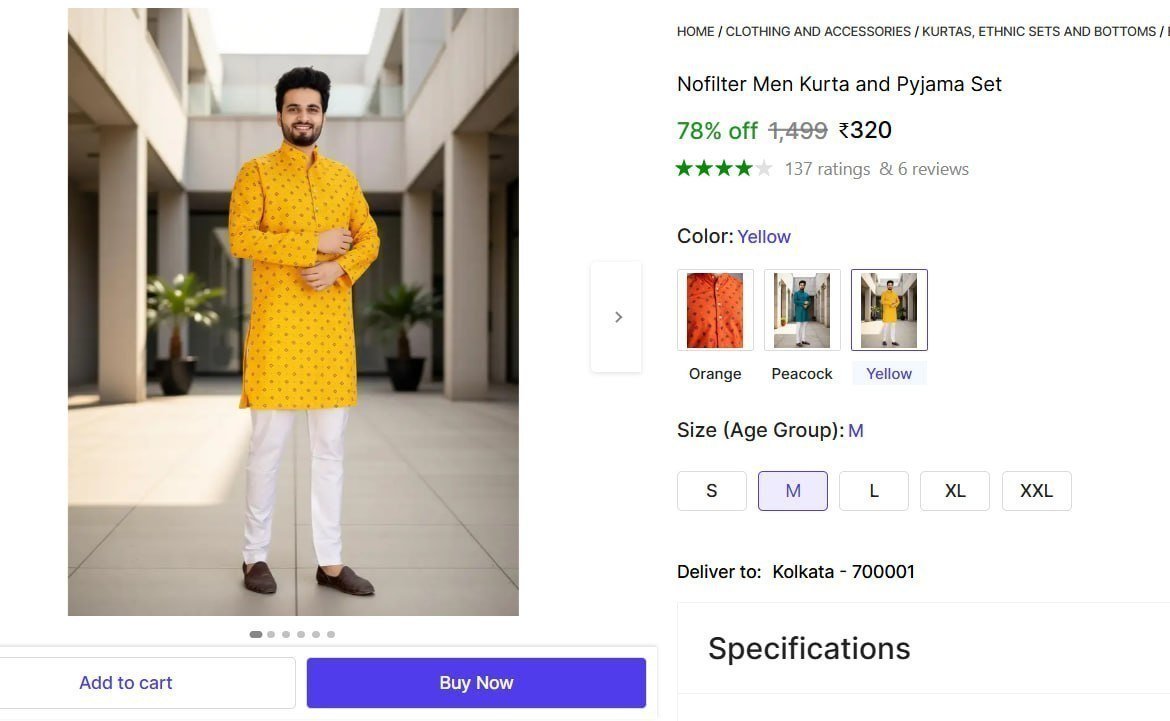 Men S Kurta And Pyjama Set 320