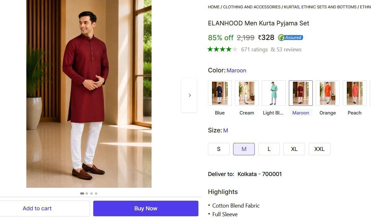 Men S Kurta Pyjama Set 328