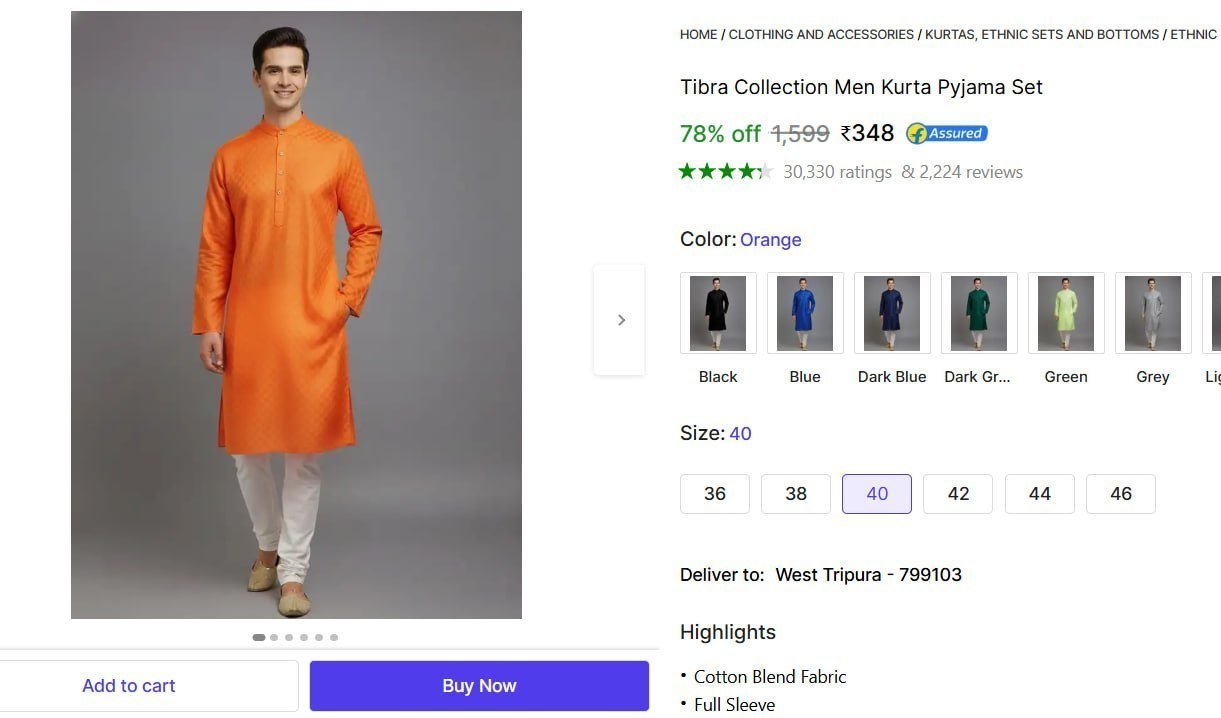 Men S Kurta Pyjama Set 348