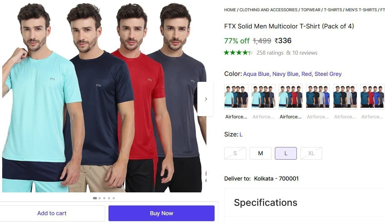 Men S Multicolor T-shirt (pack Of 4) 336