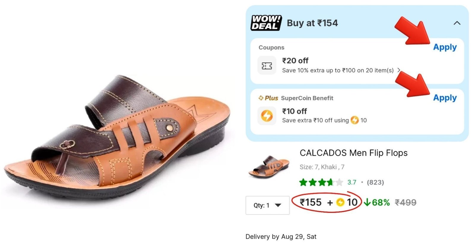 Men Sandal 154 Sc 20 Coupon10 Using Supercoin