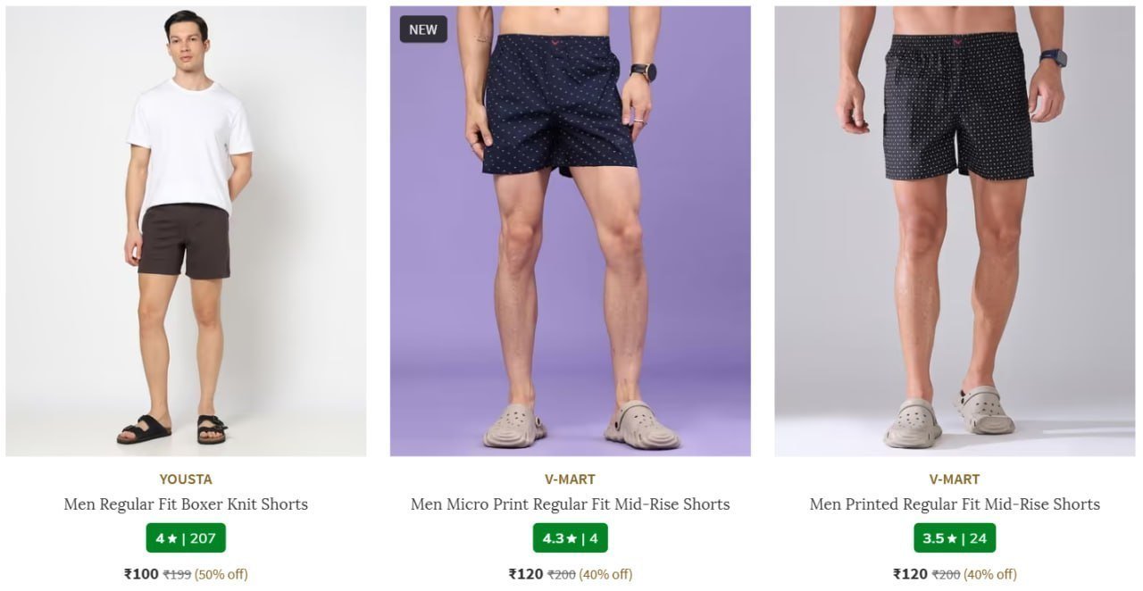 Men Shorts From 100