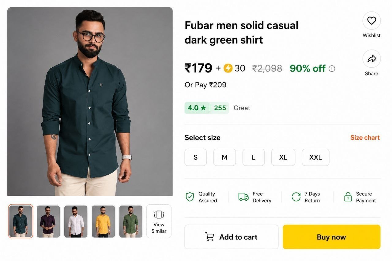 Men Solid Casual Shirt 208