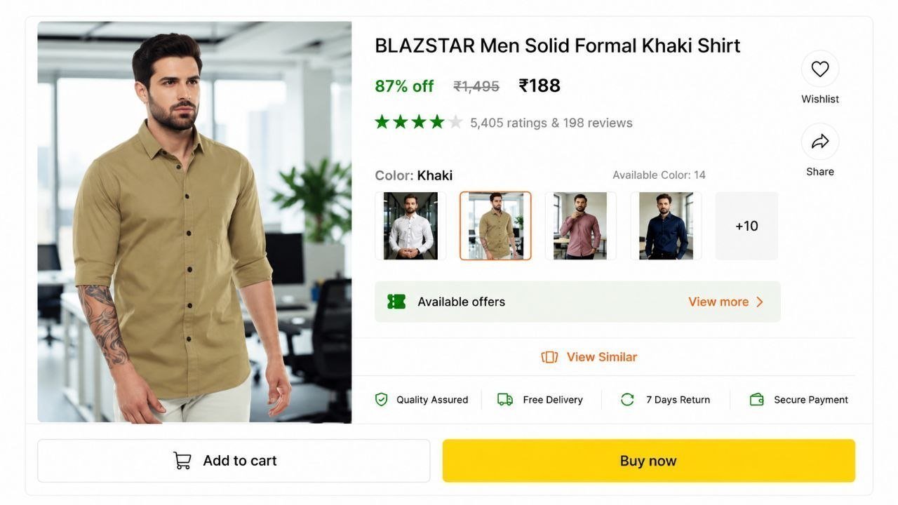 Men Solid Formal Shirt At 188