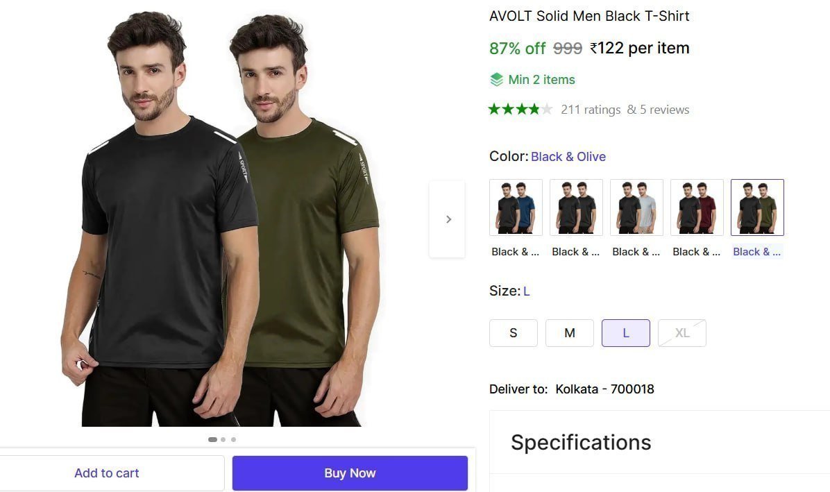 Men Solid T-shirt 122 Min Buy - 2