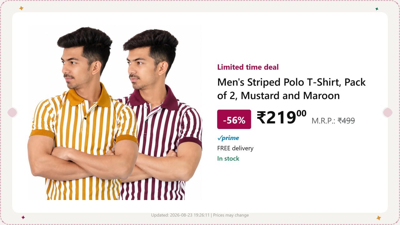 Men Striped Polo T-shirt (pack Of 2) 219