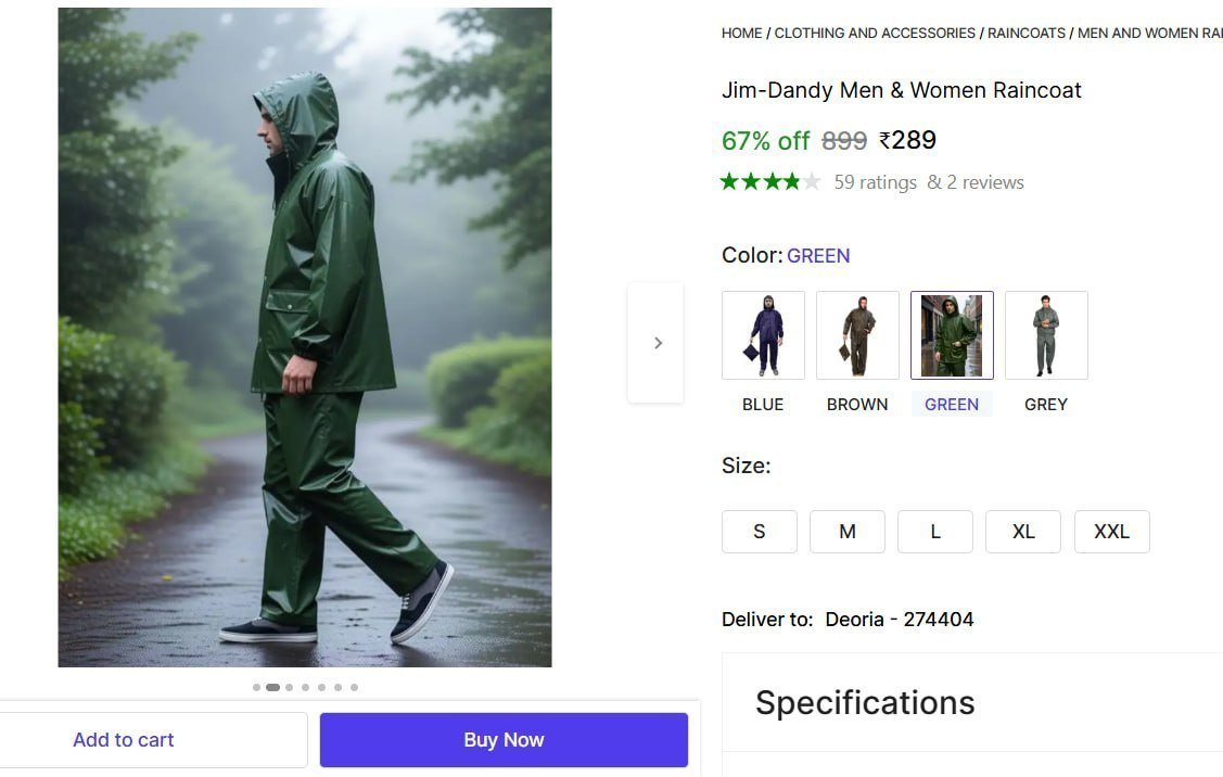 Men Women Raincoat At 289