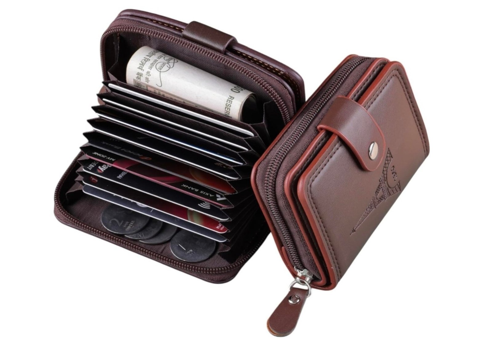 Mens Leather Wallet With Card Holder Coin Poc