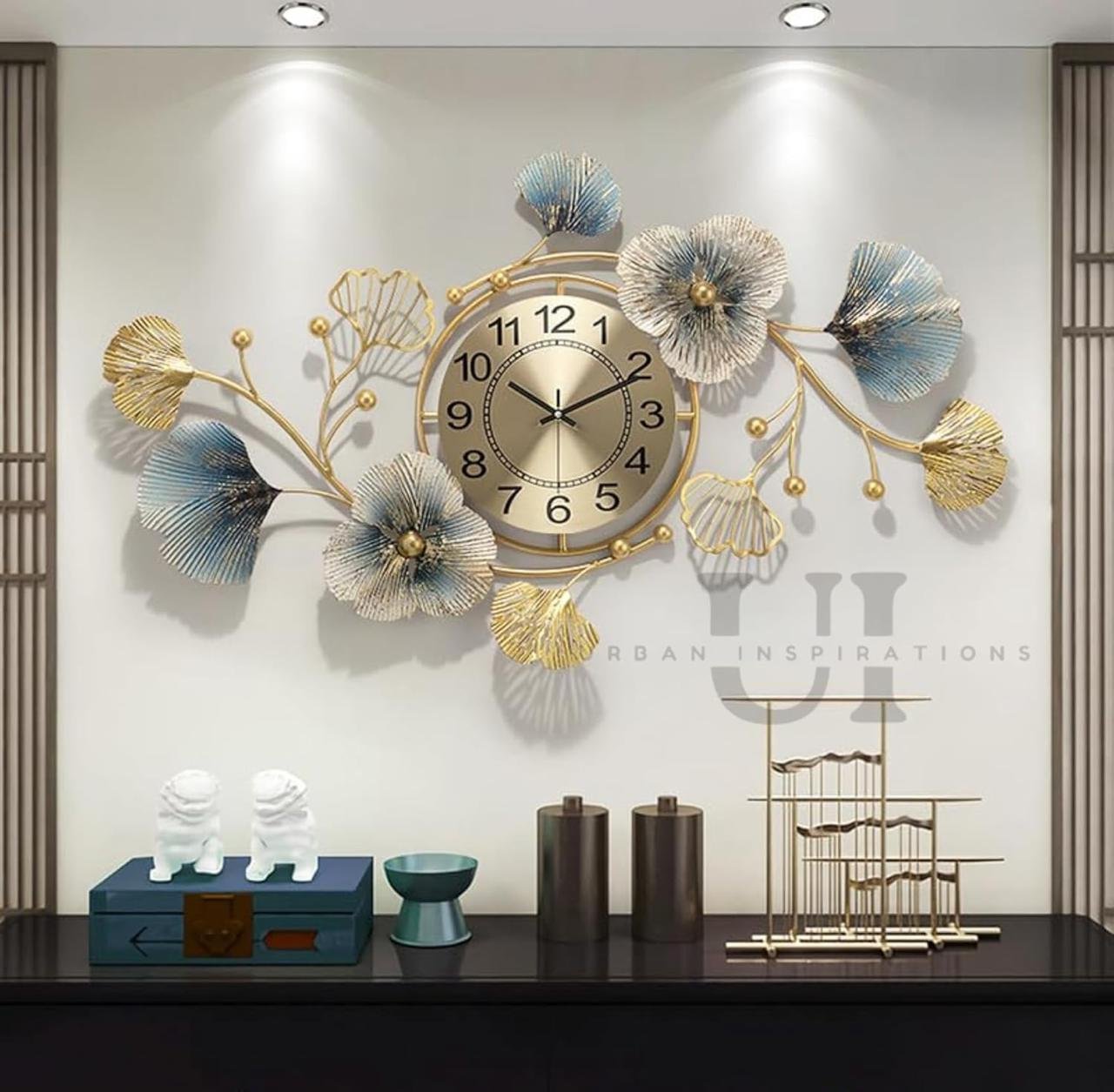 Metal Wall Clock Big Antique Decorative Stylish La