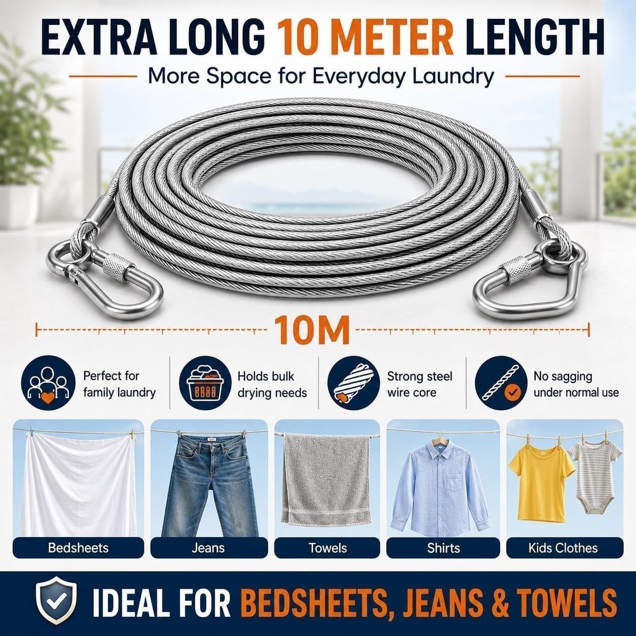 Metre Heavy-duty Stainless Steel Rope 229