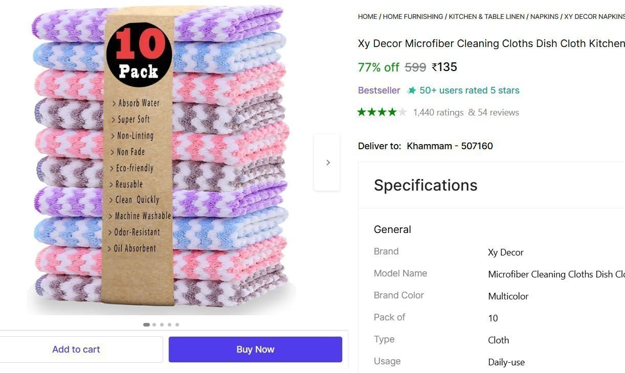 Microfiber Cleaning Cloths 10 X10 Inch 135