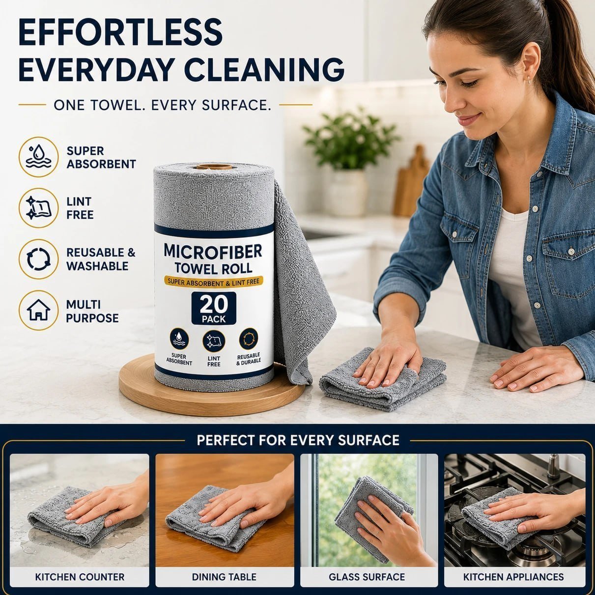 Microfiber Towel Roll (20 Pack) 148