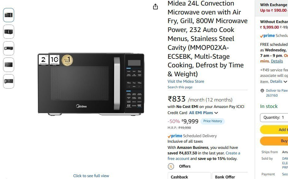 Midea 24l Convection Microwave Oven 9999