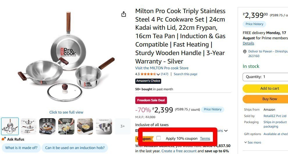 Milton 4-piece Cookware Set 2009 10