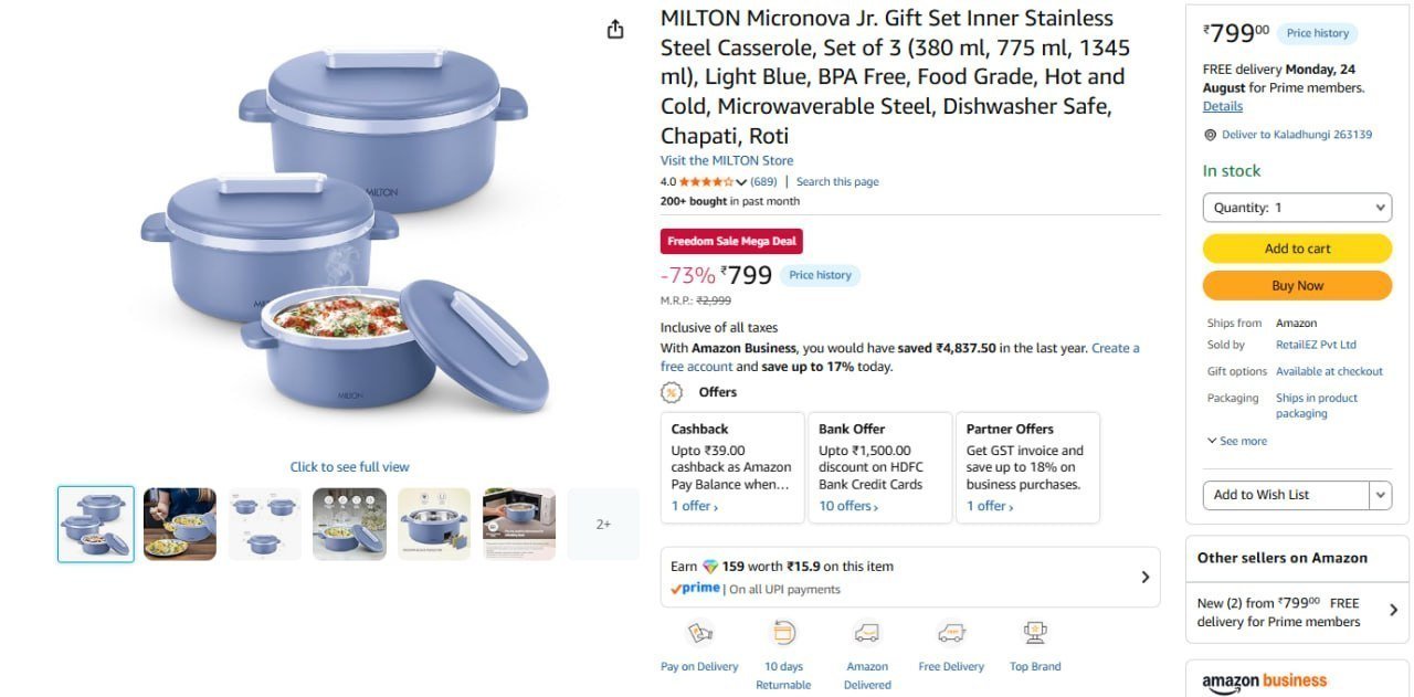 Milton Micronova Casserole Set Of 3 799