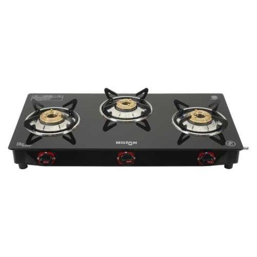 Milton Premium 3 Burner Black Manual Ignition
